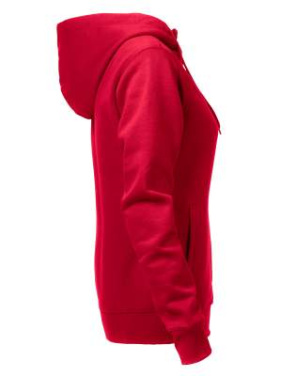 Overhead Sweater – tröja med hel dragkedja (dam), Röd – Printer Essentials (4)