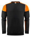 Prime Sweater – sweatshirt med rund hals (unisex), Svart/Orange