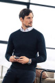 Merino U – stickad tröja (herr), Svart