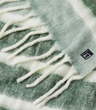 Wool Stripe – pläd, Grön – Kosta Linnewäfveri (3)
