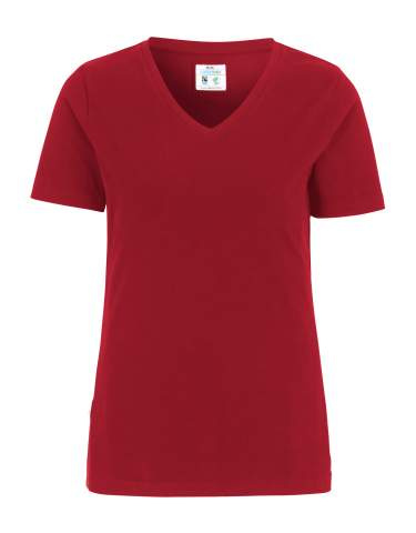 Stretch Lady T-shirt – V-ringad tröja, Röd – Cottover (1)