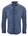 IB131 Knit Shirt Regular Fit – pikétröja (herr), Marinblå med mönster