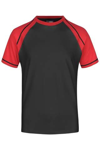 Herr Raglan-T, svart/röd – James & Nicholson (1)