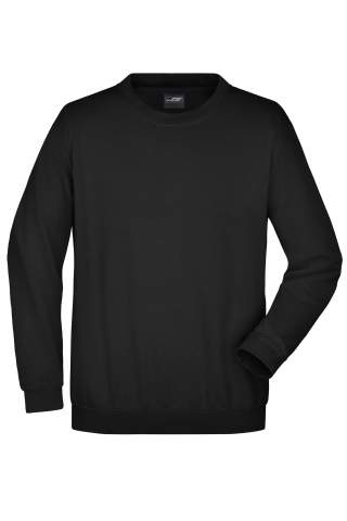 Kraftig sweatshirt med rund hals, svart - James & Nicholson (1)