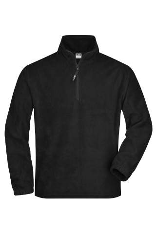 Fleecetröja Zip, svart – James & Nicholson (1)