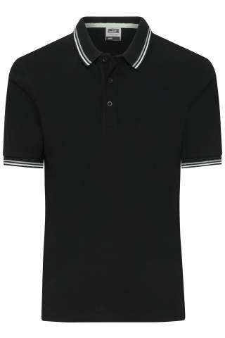 Herrpiké, svart/vit/grå – James & Nicholson (1)