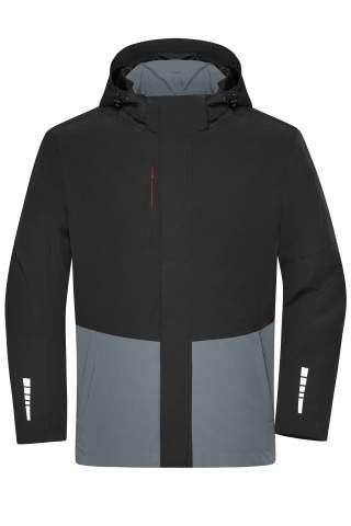 Arbetskläder Hardshell regnjacka, svart/metall-grå – James & Nicholson (1)