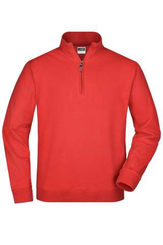 Collegetröja Zip, röd – James & Nicholson (1)