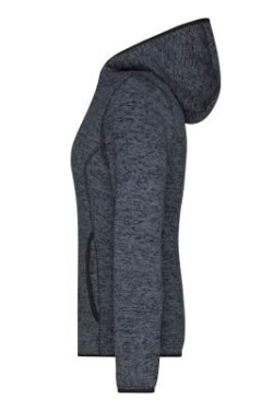 Huvjacka i stickad fleece för dam, mörk-melerad/svart – James & Nicholson (2)
