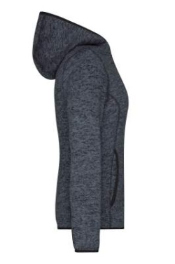 Huvjacka i stickad fleece för dam, mörk-melerad/svart – James & Nicholson (3)