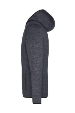 Huvjacka i stickad fleece för herr, mörk-melerad/svart – James & Nicholson (2)