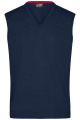 Stickad herrpullover v-ringad, marin