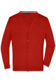 Stickad herrcardigan, vin röd