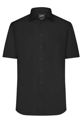 Herrskjorta Kortärmad Micro-Twill, svart – James & Nicholson (1)