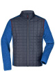 Stickad hybridjacka i herrmodell, royal-melerad/antracit-melerad