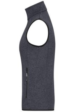 Herrväst av stickad fleece, mörkgrå-melerad/silver – James & Nicholson (2)