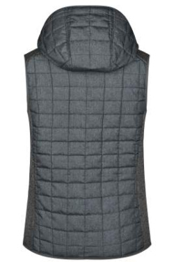 Stickad hybridväst i dammodell, gråmelerad/antracit-melerad – James & Nicholson (4)