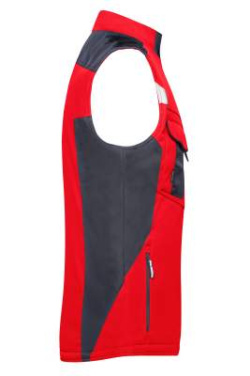 Craftsmen softshellväst – STRONG, röd/svart – James & Nicholson (3)