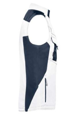 Craftsmen softshellväst – STRONG, vit/carbon – James & Nicholson (3)
