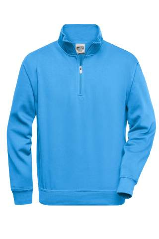Arbetskläder med halv dragkedja, aqua – James & Nicholson (1)