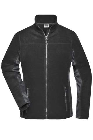 Workwear fleecejacka dam – STRONG, svart/carbon – James & Nicholson (1)