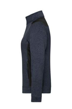 Workwear Stickad fleecejacka Dam – STRONG, carbon-melerad/svart – James & Nicholson (2)
