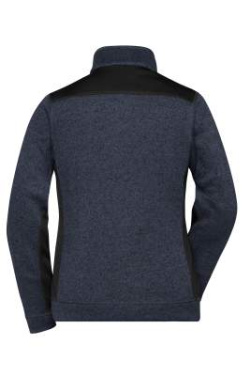 Workwear Stickad fleecejacka Dam – STRONG, carbon-melerad/svart – James & Nicholson (4)