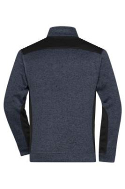 Workwear Stickad Fleecetröja Halfzip – STRONG, carbon-melerad/svart – James & Nicholson (4)