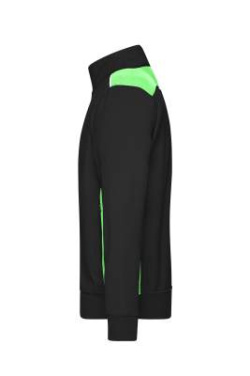 Workwear Sweatjacka, svart/limegrön - James & Nicholson (2)