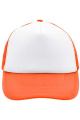 5 Panel Polyester Mesh Keps, vit/neonorange