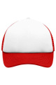 5 Panel Polyester Mesh Keps för barn, vit/röd