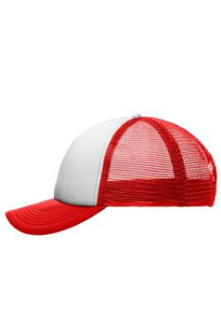 5 Panel Polyester Mesh Keps för barn, vit/röd – Myrtle Beach (2)