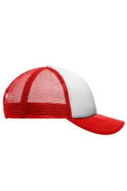 5 Panel Polyester Mesh Keps för barn, vit/röd – Myrtle Beach (3)