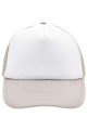 5 Panel Polyester Mesh Keps, vit/ljusgrå
