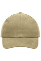 6 Panel Keps kraftig oborstad bomull, beige