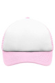 5 Panel Polyester Mesh Keps för barn, vit/ljusrosa