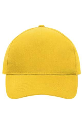 5 Panel Keps kraftig oborstad bomull, guldgul – Myrtle Beach (1)