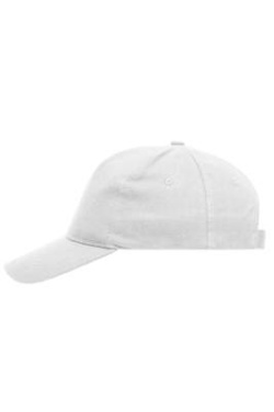 5 Panel Keps kraftig oborstad bomull, vit – Myrtle Beach (2)