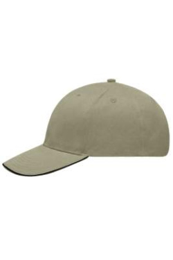 Lätt borstad keps med kontrastkant på skärmen, beige/svart - Myrtle Beach (2)