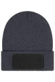 Beanie with Patch (10cm x 5cm)- Thinsulate, mörkgrå-melerad