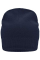 Stickad Beanie med fleece vid pannan, marin