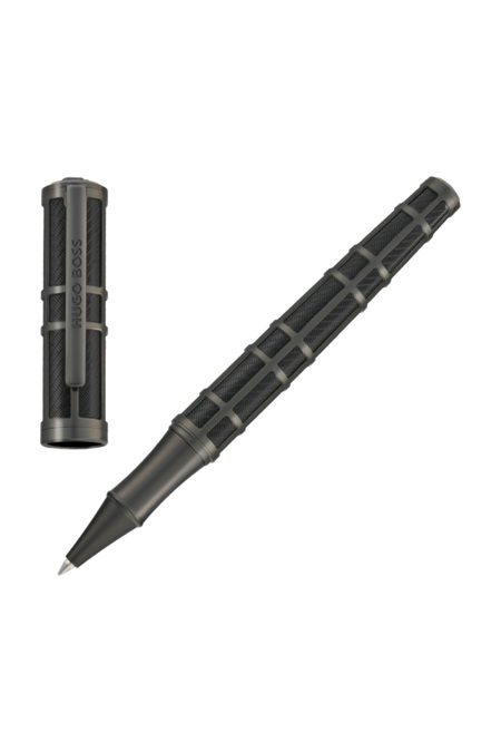 Rollerballpenna Frame Grid svart & Gun, produktbild (1)