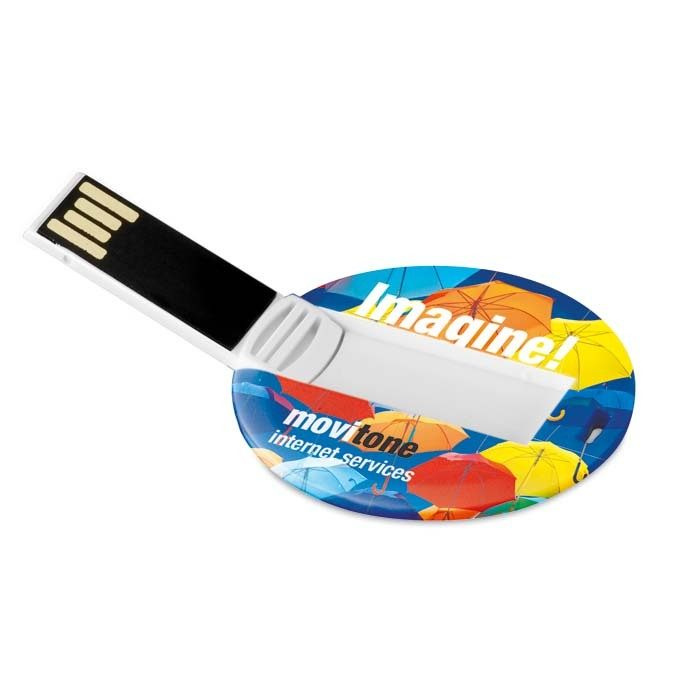 Rund, platt USB-minne 1–64 GB., produktbild