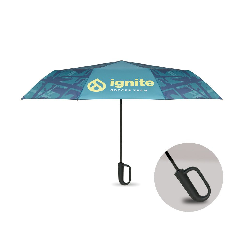 ⌀99,5 cm/21" vindtätt paraply med 3 vikningar och klämmahandtag, produktbild