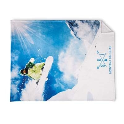 Fullfärgstryckt filt i korallfleece (270 g/m²), produktbild
