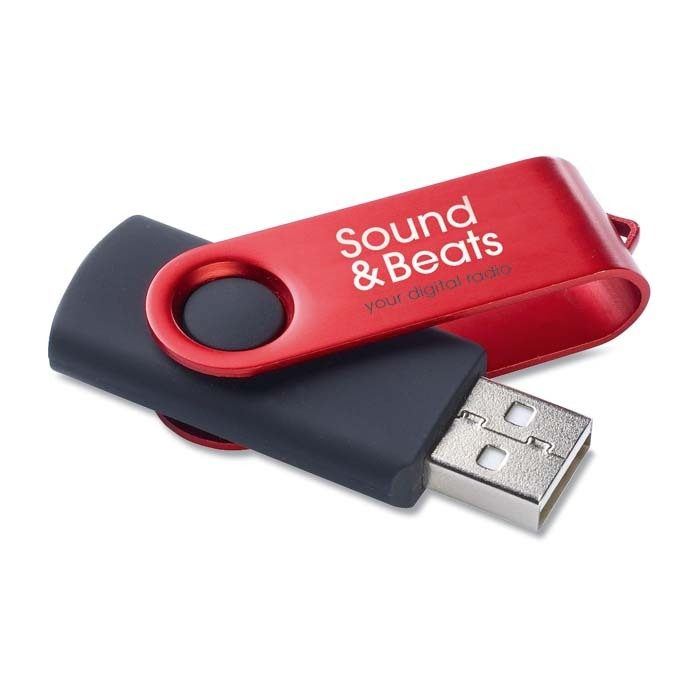 Svart Techmate USB-minne på 1–64 GB., produktbild