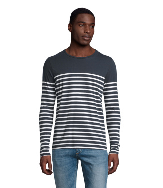 MATELOT LSL HERR T-SHIRT, Fransk marinblå/vit, S, produktbild (3)