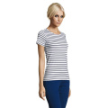 MILES DAM T-SHIRT 150g, Vit/Marinblå