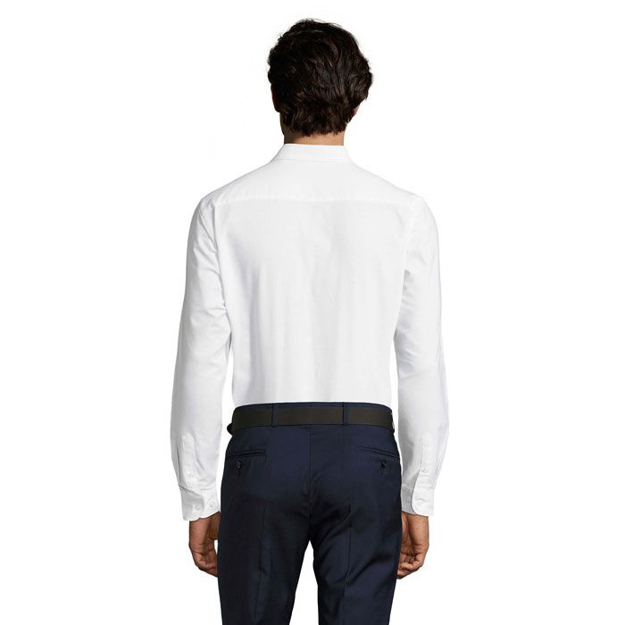 BOSTON FIT OXF HERR SHIRT, Vit, S, produktbild (1)
