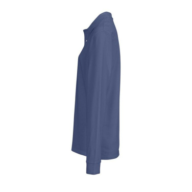 PACIFIC långärmad pikétröja, Denim, XS, produktbild (2)